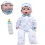 JC Toys/Berenguer - JC Toys, La Baby 16 inches Soft Body Baby Doll in Blue - Realistic Features